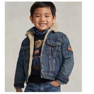 Ralph Lauren Fleece Lined Trucker Jean Jacket size 8 (SMALL) - Kids